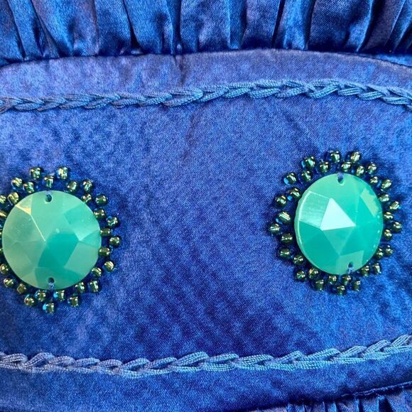 Laundry By Design NWT blue teal silk dress Sz 4 - Picture 5 of 9